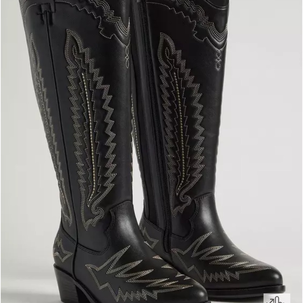 Torrid Black Heeled Boots with Elegant Stitching